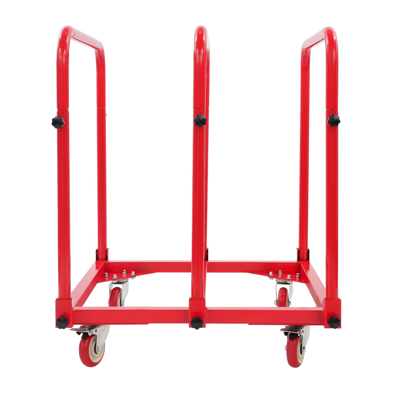 ToppiJoy Heavy Duty Hand Truck Dolly with 4 Swivel Casters, Industrial Hand Cart Hold up to 1400lbs for Plywood, Warehouse, Factory, Workshop (Red)