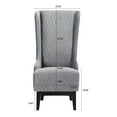 thumbnail image 4 of 23" Wide High Back Accent Chair, Royal Wing Back Side Chair with Birch Wood Legs, Retro Armless Throne Chair Armchair for Living Room, Bedroom, Gray Fabric, 4 of 9