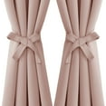 thumbnail image 5 of Hiasan Short Blackout Curtains for Bedroom - Thermal Insulated & Light Blocking Window Curtains for Living Room, 2 Drape Panels Sewn with Tiebacks, Blush Pink, 42 x 45 Inch, 5 of 11