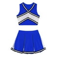 thumbnail image 4 of MSemis Kid Girls Cheerleading Dance Outfits Sleeveless Crop Top with Pleated Skirts, 4 of 5