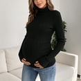 thumbnail image 4 of Gfyviroh Women's Maternity Knit Tops High Neck Ribbed Comfy Pregnancy Sweaters Long Sleeve Lightweight Slim Stretch Pullover Tops, 4 of 4