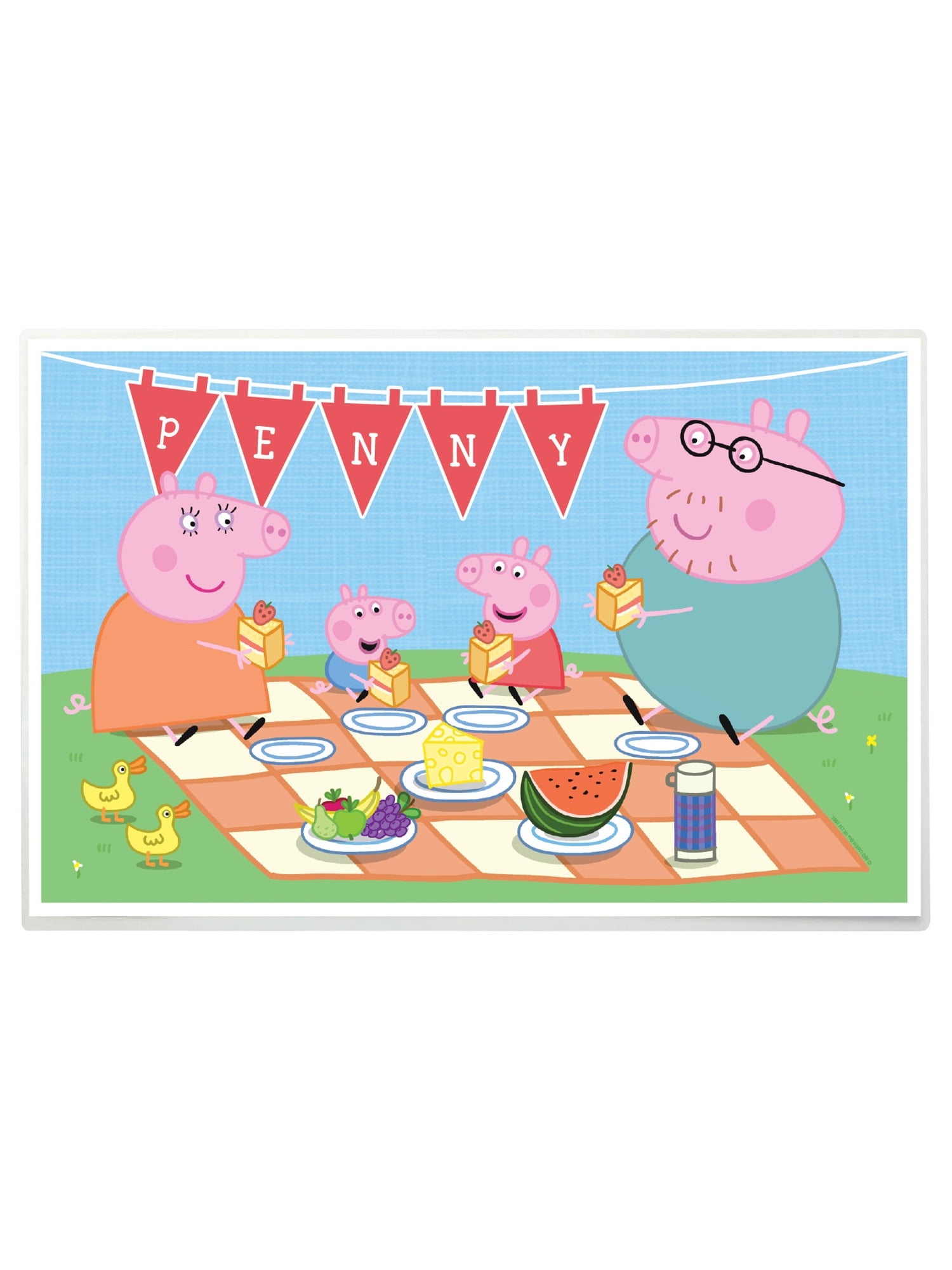 Personalized Peppa  Pig  Family Picnic Placemat Walmart  com