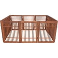 thumbnail image 5 of Freestanding Wooden Dog Gate Foldable Indoor Pet Gate No Drill Expandable Barrier for Doorways Stairs Hallways Portable Wood Fence for Small Dogs & Puppies (Brown Pet Gate, 4 Panel 24" Tall), 5 of 10