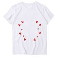 thumbnail image 2 of Aufmer 3 Pcs Women's Printed Short Sleeve Tee, Casual Round Neck T-Shirt with Fashion Pattern, Soft Polyester Top for Spring Summer, Versatile Daily Wear for Various Occasions(White), 2 of 3