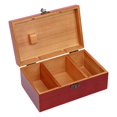 thumbnail image 1 of Caja de costura de madera, portaherramientas de costura, vacía, retro, con compartimentos, regalo para Rojo, 1 of 9