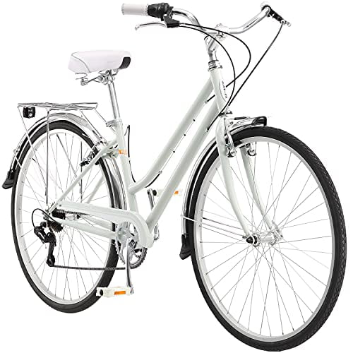 Schwinn Wayfarer Adult Bike Hybrid Retro Styled Cruiser 16 Inch Small Steel Step Through Frame 7 Speed Drivetrain Rear Rack 700C Wheels Light Mint Walmart