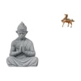 thumbnail image 1 of Estatua de Buda mono con forma de caballo, escultura coleccionable en miniatura, artesanía vintage, adorno para hotel, patio, escritorio, oficina, dor, 1 of 8