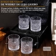 thumbnail image 4 of Juego de 4 Vasos para Whisky, con 4 Vasos de Cristal para Whiskey 330ml y Caja de Regalo de Lujo, para Cognac, Vodka, Bourbon y Más, Ideal Regalos para Hombre, Papa, Novio, Marido, 4 of 7