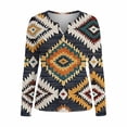 thumbnail image 4 of NTACZA Womens Summer Tops Aztec V Neck Cowgirl T-Shirt Retro Long Sleeve Country Shirts for Women Trendy L, 4 of 5