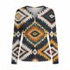 thumbnail image 2 of TaTaai Printed Long Sleeve T-Shirt Lightweight Loose Women's Fashion Retro Western Print Round Neck Button Detail Casual Spring Daily Top Gift, 2 of 5
