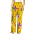 thumbnail image 3 of Kll Womens Mardi Gras Crayfish And Fleur De Lis Print Pajama Pants Soft Pajama Bottoms For Women Cozy Lounge Pants, 3 of 9