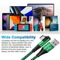 thumbnail image 6 of USB C Cable,USB a to USB C Cable 6ft 3Pack FiveBox Nylon Braided Right Angle Fast USB C Charging Cord Type C Charger Cord for Samsung,Black Green, 6 of 7