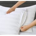 thumbnail image 4 of Protector De Almohada, Tamaño Estándar, 100% Algodón Egipcio, Fundas De Almohada De 400 Hilos, Tejido De Satén, Fundas De Almohada Con Cremallera Oculta, Transpirable, Fácil Cuidado, Juego De 2 (Blanc, 4 of 5