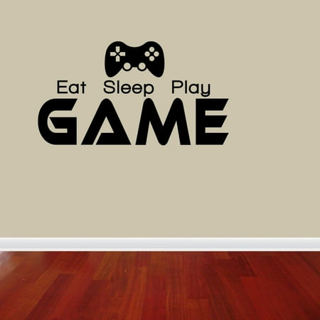 Eat Sleep Play Game Boy Lettering Decal Vinyl Decor Room Sports (Best Way To Remove Vinyl Lettering)