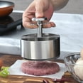 thumbnail image 1 of Prensa manual para hamburguesas | Máquina de acero inoxidable para hamburguesas de res, pollo y vegetales | Herramienta de cocina para moldear hamburguesas uniformemente | Diseño blanco fácil de, 1 of 6
