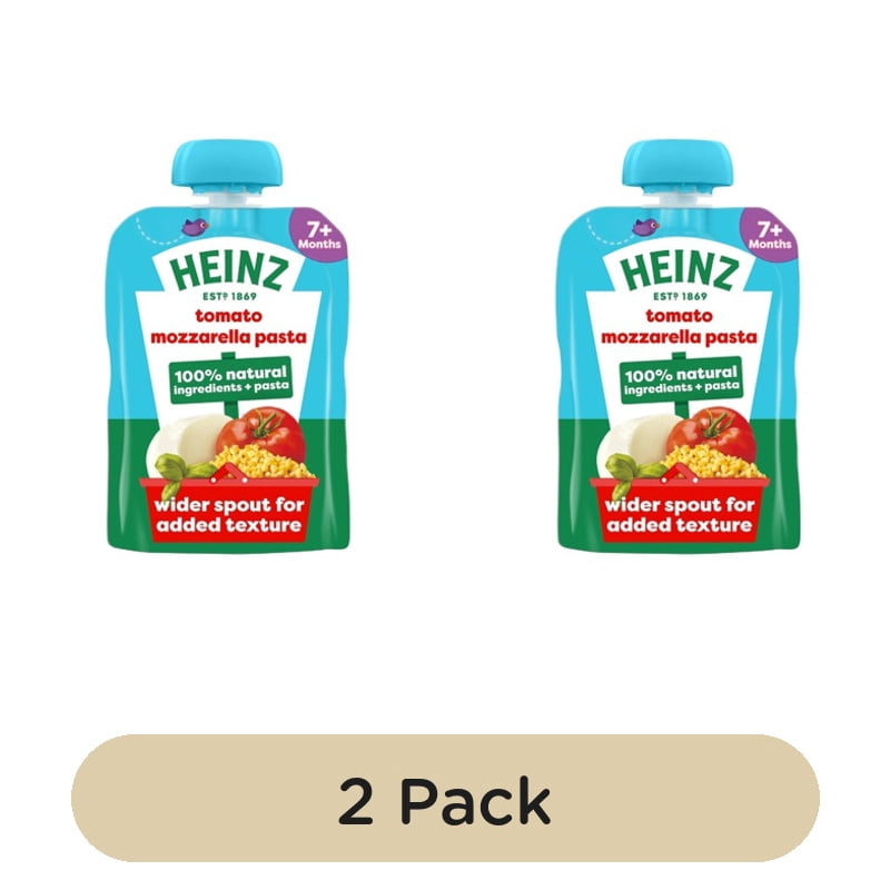 Heinz Tomato Mozzarella Pasta Shapes Baby Food Pouch 7+ Months 130g, British Import (Pack of 2)