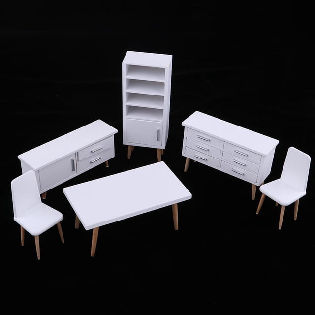 1/12 De Silla De Armario Bajo Muebles Estantería Salón Dormitorio Decoración Accesorios Hugo Kit de salón de casa de muñecas