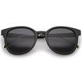 thumbnail image 1 of sunglassLA - Casual Metal Temple Square Lens Horn Rimmed Sunglasses 52mm - 52mm, 1 of 4
