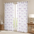 thumbnail image 2 of Erosebridal Cute Bows Bowtie Curtains Pack of 2 (42x84 Each) For Kids,Cartoon Bowknot Print Curtains Blackout,Purple White, 2 of 7