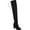 Black, variant on Journee Womens Maya Block Heel Over The Knee Boots