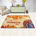 thumbnail image 2 of SKYSONIC 36x24in Leaves Turkey Pumpkins Area Rug, Happy Thanksgiving Day Non-Slip Floor Carpet for Indoor Living Dining Room Bedroom, 2 of 7