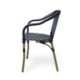 thumbnail image 7 of Baton Aluminum and Wicker Outdoor French Bistro Chairs, Set of 2, Black, White, and Wood Print, 7 of 7