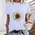 thumbnail image 2 of Blusas de Manga Corta para las Mujeres Divertida Impresión Cuello Redondo Camiseta Vintage, Blusas de Primavera para las Mujeres, 2 of 4
