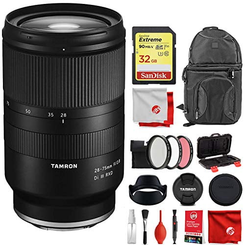Tamron 28 75mm F 2 8 For Sony Mirrorless Full Frame E Mount Lens Bundle With 32 Gb Memory Card 3 Piece Filters Sd Case And Cleaning Kit Walmart Com Walmart Com