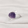 thumbnail image 2 of Natural Amethyst Ring, Rough Amethyst Gemstone Ring, February Birthstone, Cross Band, 925 Sterling Silver, Womens Ring, Christmas, Thanksgiving, Handmade, Statement Jewelry, Rough Gemstone Jewelry, 2 of 5