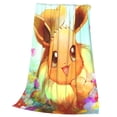 thumbnail image 3 of Cute Eevee Soft Lightweight Bed Blankets Plush Fuzzy Cozy Blanket Microfiber Throw Blanket for Couch, 3 of 9