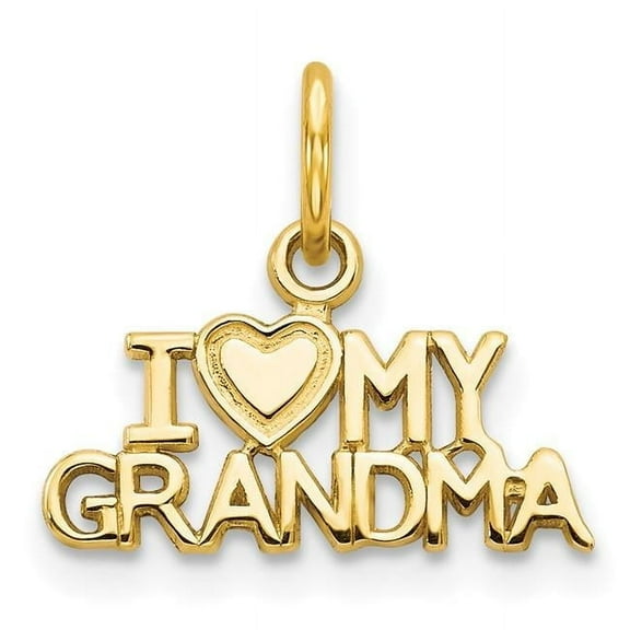 10k Yellow Gold I Love My Grandma Heart Pendant