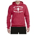 thumbnail image 2 of My Lifeguard Walks on Water Jesus Christ Bible | Mens Inspirational/Christian Hooded Sweatshirt Graphic Hoodie, Vintage Heather Red, X-Large, 2 of 3
