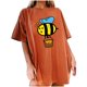 thumbnail image 2 of Pntutb Blusa de manga corta informal con estampado de festival de abejas para mujer Pntutb Pntutb-3598, 2 of 7