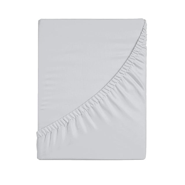LOVEVER Luxury Queen Fitted Sheet Deep Pocket Queen Fitted Sheet Soft Cooling Sateen Weave Extra Long Staple Queen Size Fitted Sheet White