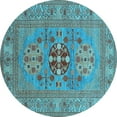 thumbnail image 1 of Ahgly Company Indoor Round Oriental Light Blue Industrial Area Rugs, 6' Round, 1 of 4