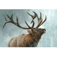 thumbnail image 2 of Perejogina, Dina 32x23 White Modern Wood Framed Museum Art Print Titled - Rising Bull Elk, 2 of 4