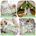 thumbnail image 6 of Throw Blanket Fleece Throw Blanket 40x50in, Easter Bunny with Colored Eggs in Basket Soft Lightweight Bed Blankets Farm Vines on Wood Plank Fuzzy Couch Blankets for All Season, 6 of 9