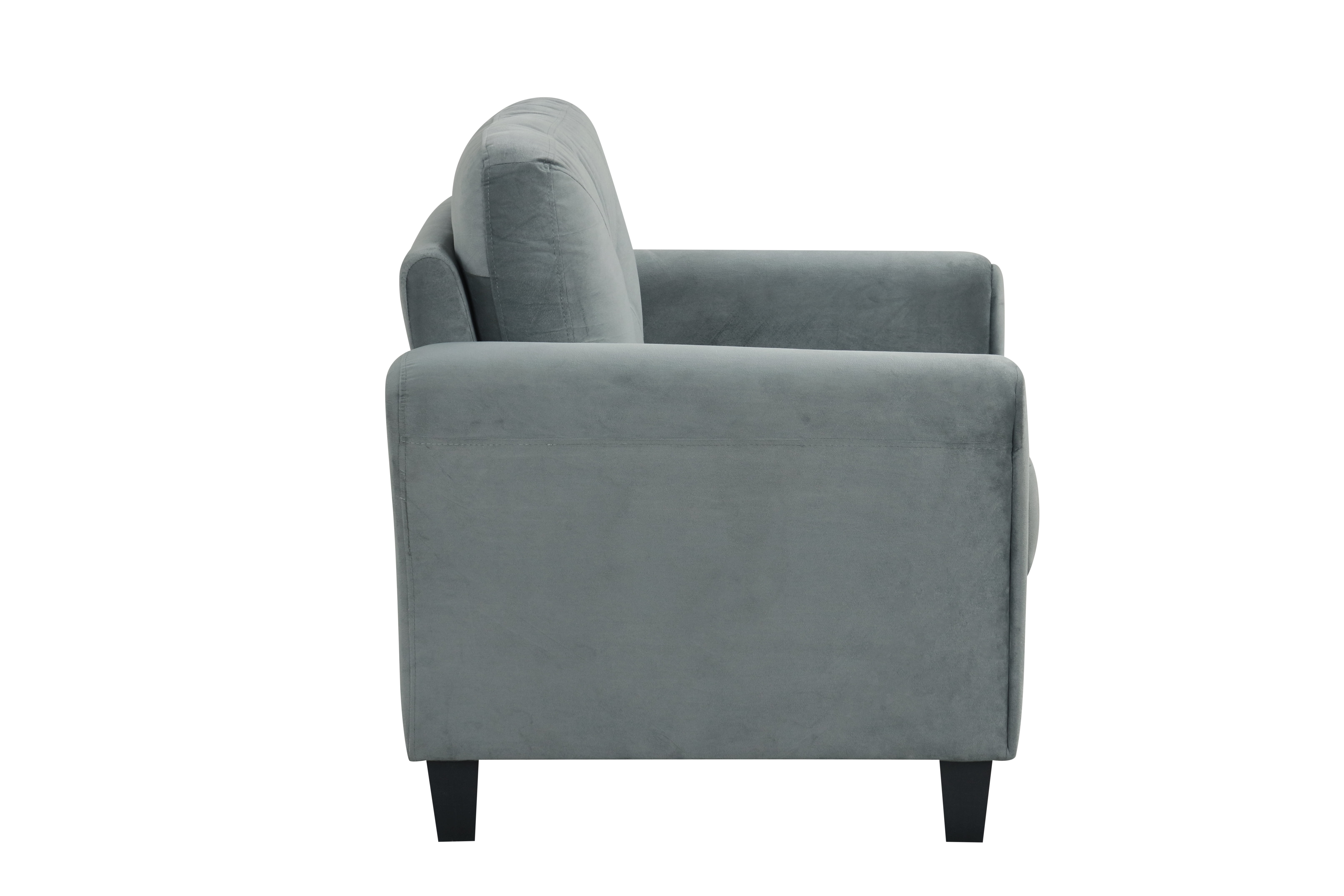 Sectional Sofa, Velvet Sofa, Convertible Sofa with Modular Design and Detachable Cushions, High Grade Sponge Filling, Gray Velvet Upholstery, for Living Room and Small Spaces