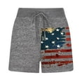 thumbnail image 2 of Athletic Shorts for Women Casual Drawstring Elastic Waist Printed Summer Cotton Sweatshorts Yoga Sleep Bottoms (S, Gray #1), 2 of 6