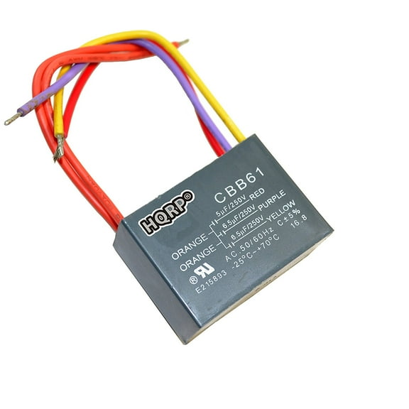 HQRP Harbor Breeze Ceiling Fan Capacitor 5uf 6.5uf 6.5uf 5-Wire