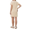 thumbnail image 3 of INSPIRE CHIC Striped T Shirt Dresses for Women's Summer Crew Neck Short Sleeve Casual Shift Mini Dress S Beige, 3 of 6