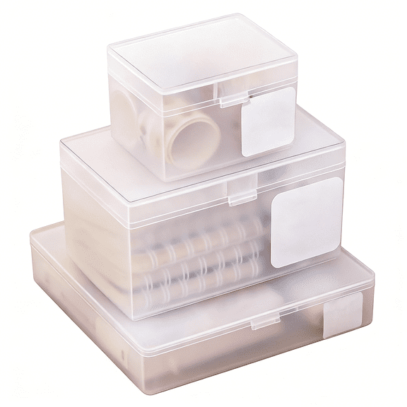 Clear Plastic Storage Box with Locking Lid - Portable Organizer Case for Crafts, Office Supplies, Art & Stationery(3 Pcs)DSF