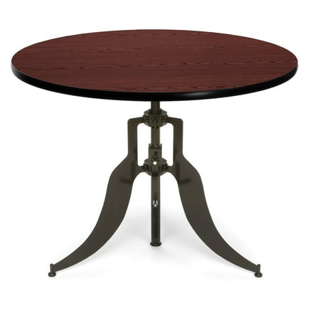 OFM Endure Series Model AT30RD 30" Round Adjustable Height Table, Mahogany