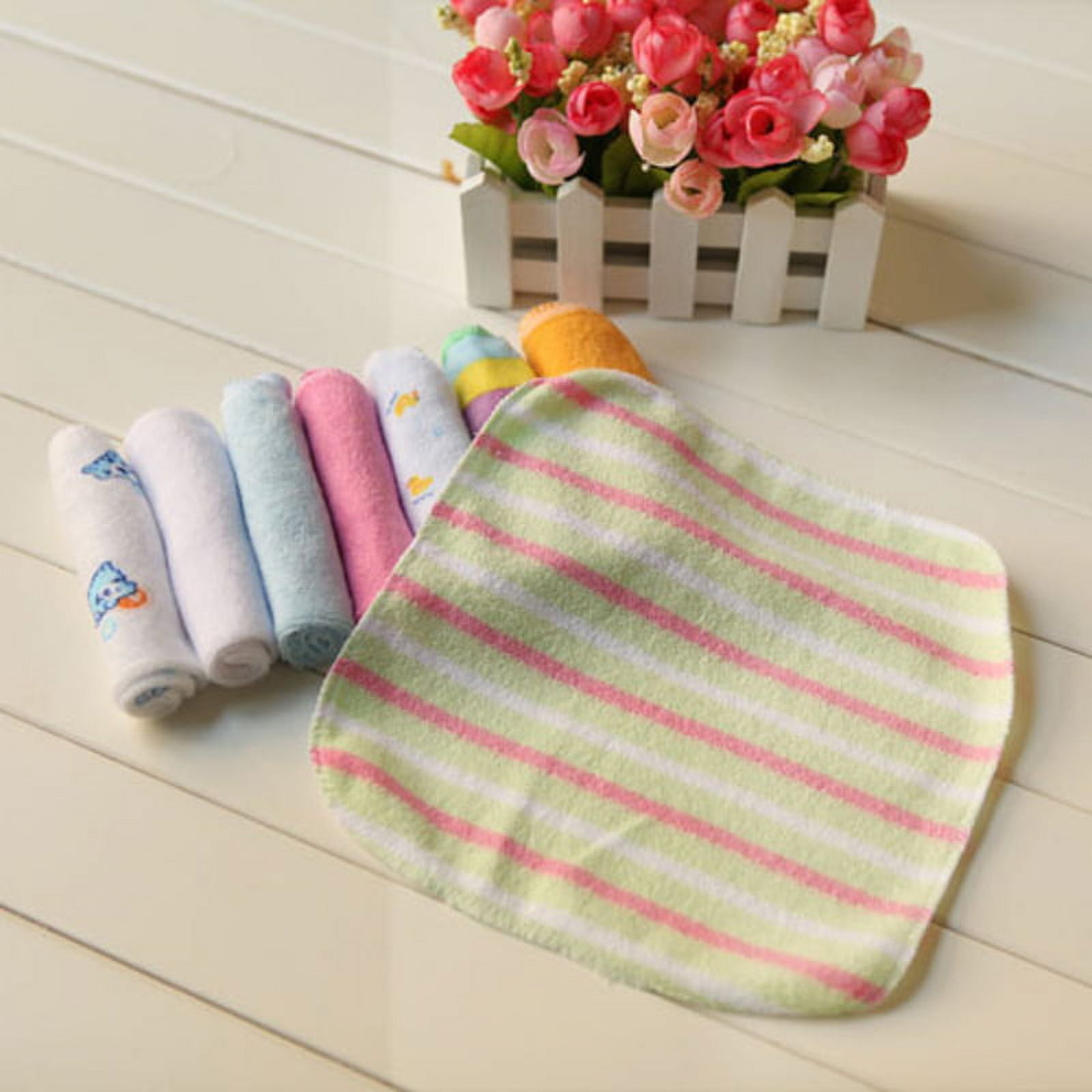 8Pcs Baby Infant Newborn Children Bath Towels Washcloth Bathing Feeding Cloth Soft