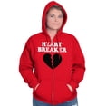 thumbnail image 3 of Heartbreaker Valentines Day Break Up Zip Up Hoodie Men's Women's Brisco Brands M, 3 of 6