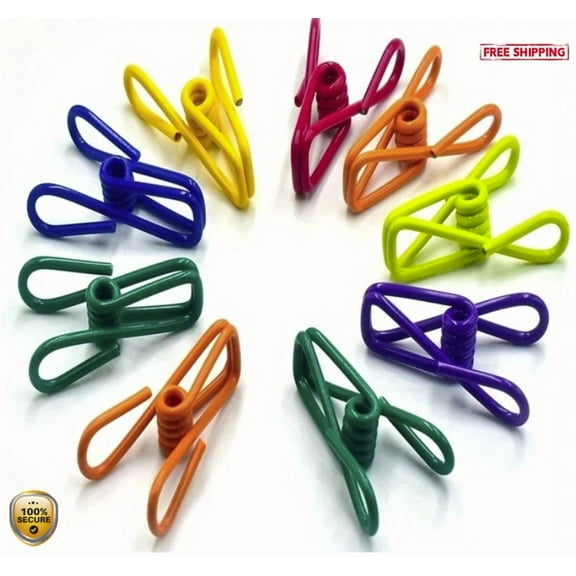 10Pcs Coated Steel Food Clips - Multi-Use Sealing Tongs For Kitchen & More - New
