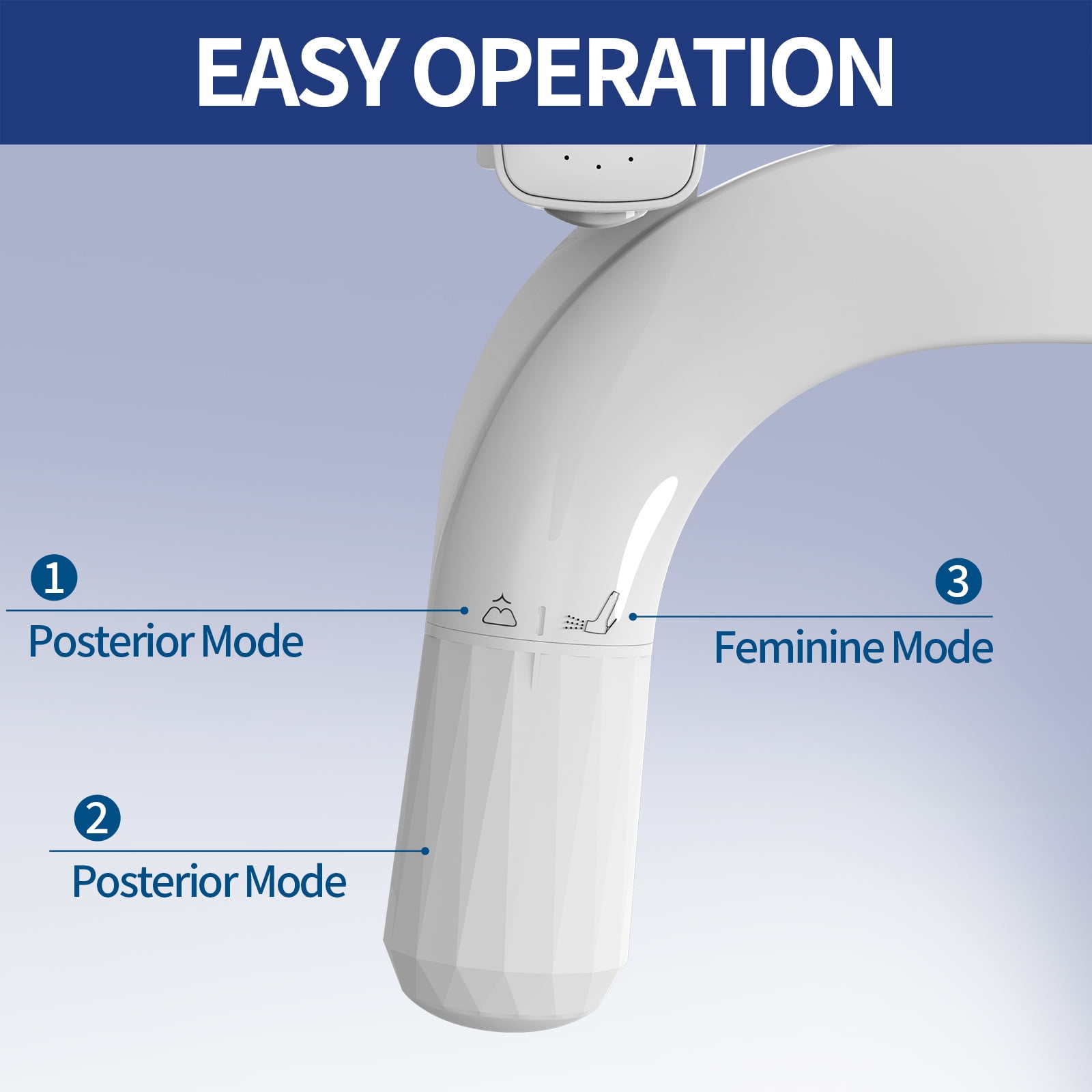 Jinxell 2-in-1 Bidet Attachment with Handheld Bath Bidet Sprayer, Ultra-Slim Adjustable Water Pressure Nozzle, Cold Water Non Electric Hand Sprayer for Toilet Seat