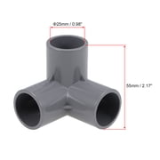 Uxcell 3-Way Elbow Pipe Fitting Furniture Grade 3/4-inch Size Tee Corner Fittings Gray 2Pcs