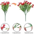 thumbnail image 4 of 12 Bundles Artificial Outdoor Flowers,UV Resistant Fake Violets Flowers with stems Plastic Faux Flowers Greenery Plants for Outdoor Hanging Plants Garden Porch Window Box Decor  (Red), 4 of 15