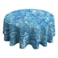 thumbnail image 4 of Blue White Tie Dye Swirl Pattern Round Tablecloth 60"x60",Wrinkle Wipeable Table Cloth for Kitchen Dining Room Picnic Patio Party, 4 of 6